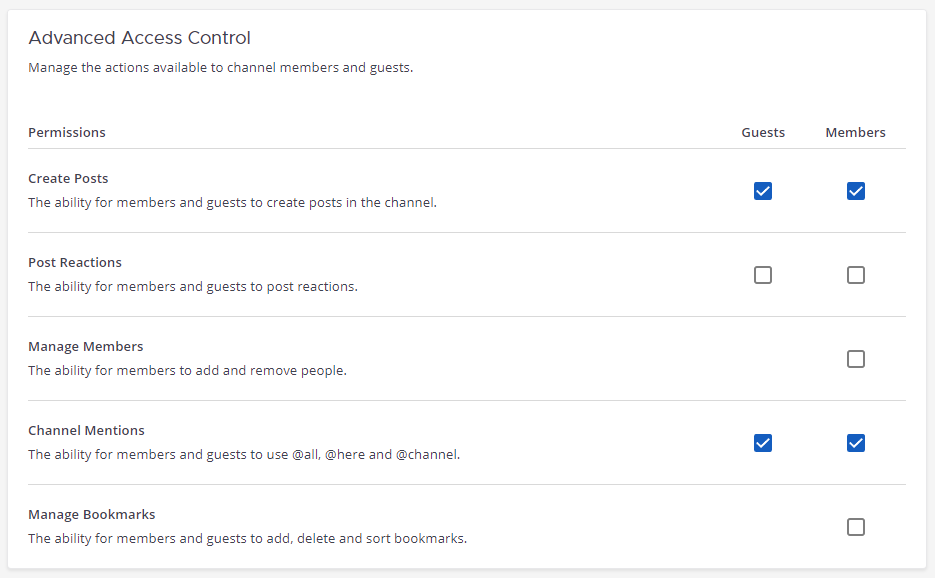 Add Members and Guests to use mentions in a channel using the System Console.