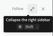 Collapse the right-hand sidebar to its original width