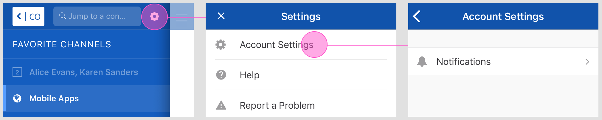 Access notification settings by selecting your profile picture to access Settings > Notifications.