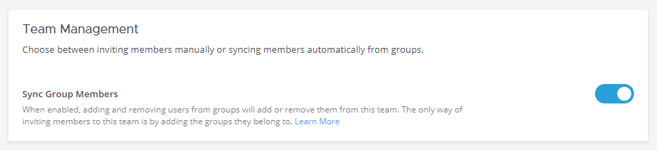 Enable Sync Group Members for a team using the System Console.