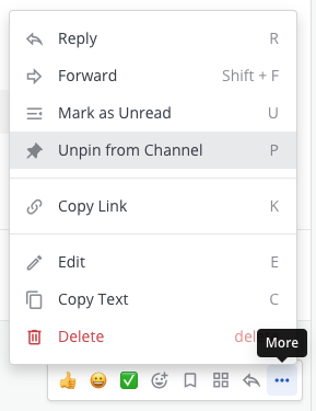 You can unpin messages from a channel when they're no longer needed or become outdated.